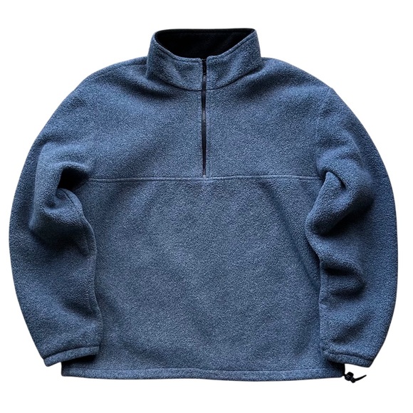 Vintage 90s J.CREW Oarsman Made in USA Fleece Quarter Zip - Large Dark Grey - Picture 2 of 7